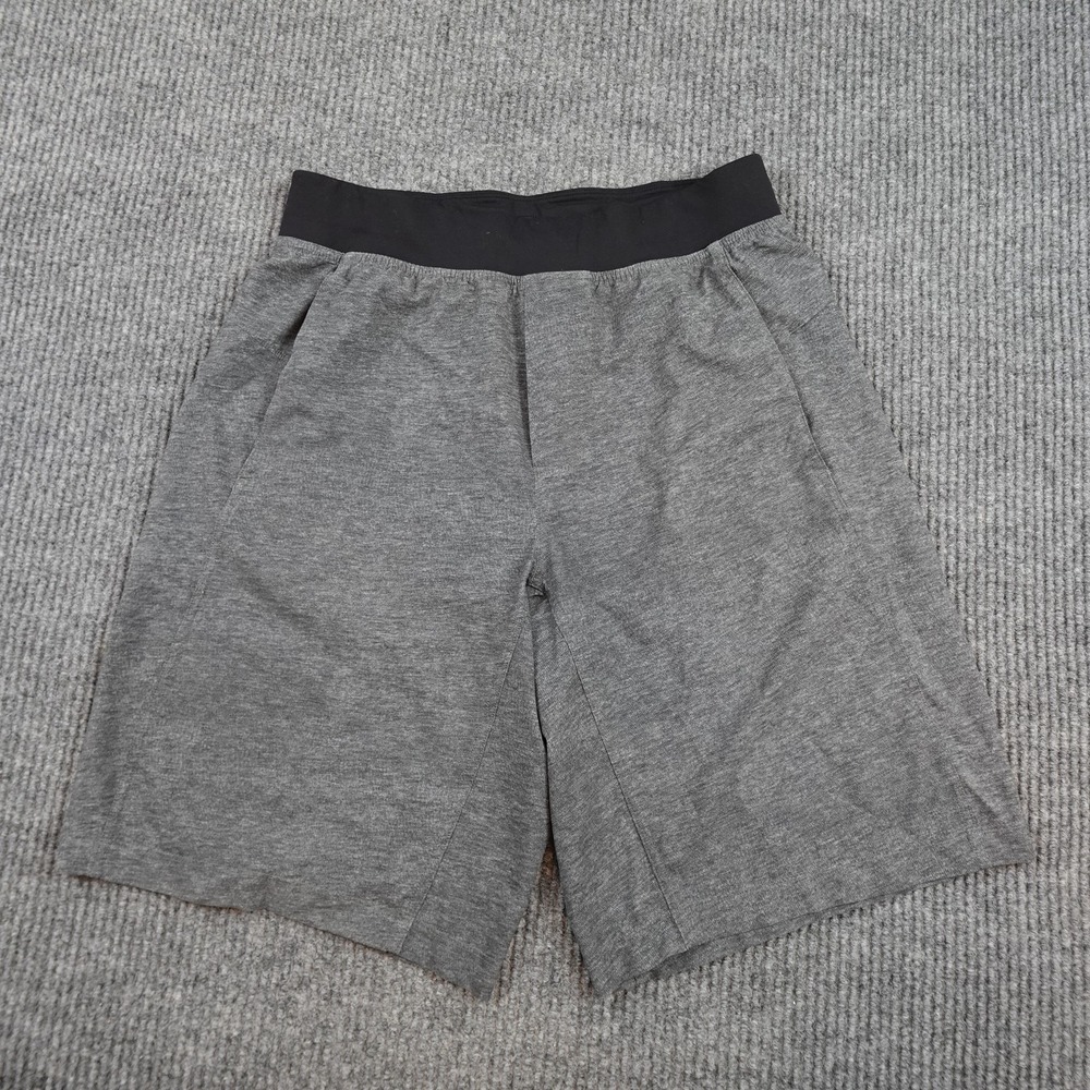 Lululemon Shorts Mens Medium Gray 9 Inseam Elastic Waist Gym Athletic Unlined